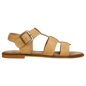 Beżowe rzymianki damskie z nubuku 76211-54 Wojas