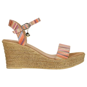 Kolorowe sandały damskie na koturnie 76022-57 Wojas