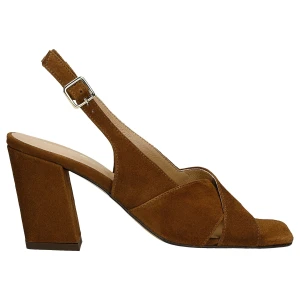 Brązowe sandały na slupku 76249-63 Wojas