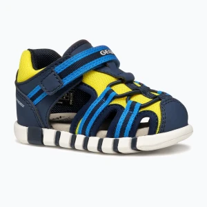 Sandały dziecięce Geox Iupidoo navy/fluo yellow