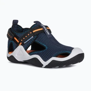 Sandały dziecięce Geox Wader navy/fluo orange
