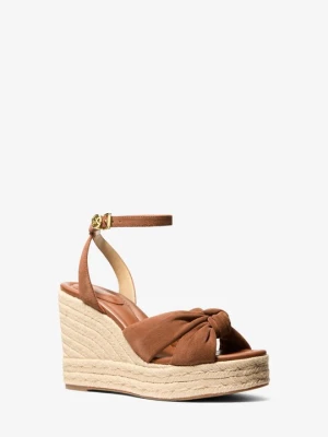 Sandały Elena na koturnie z zamszu Michael Kors BRĄZOWY (Brązowy)