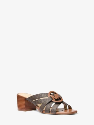Sandały Erika z charakterystycznym logo Michael Kors BRĄZOWY (Brązowy)