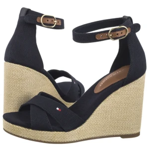 Sandały Flag High Wedge Espad Crisscross Space Blue FW0FW08661 DW6 (TH1329-a) Tommy Hilfiger