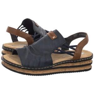Sandały Granatowe 62962-14 Blue (RI257-d) Rieker