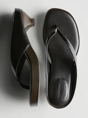 Sandały Japonki Na Średnim Obcasie - Czarny - - Massimo Dutti - Kobieta