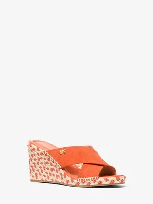 Sandały Kenzie z zamszu na koturnie MICHAEL Michael Kors