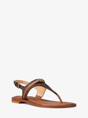 Sandały Mandy z paskiem i charakterystycznym logo Michael Kors BRĄZOWY (Brązowy)