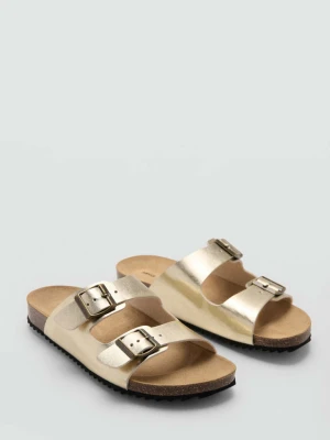 Sandały metaliczna skóra złoty - Dziewczyna - - MANGO TEEN