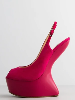Sandały na koturnie Giuseppe Zanotti czerwony