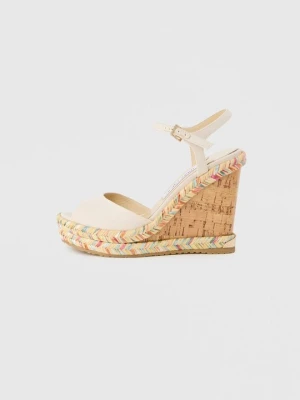Sandały na koturnie Jimmy Choo piaskowy