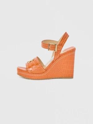 Sandały na koturnie Jimmy Choo pomarańczowy