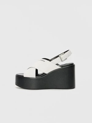 Sandały na koturnie Karl Lagerfeld