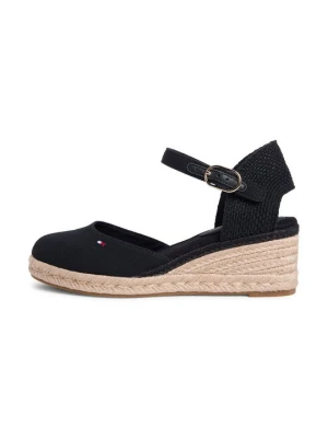 Sandały na koturnie Tommy Hilfiger czarny
