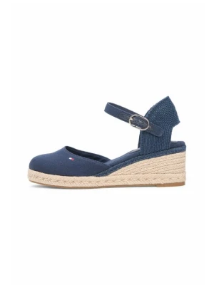 Czółenka na koturnie Tommy Hilfiger granatowy