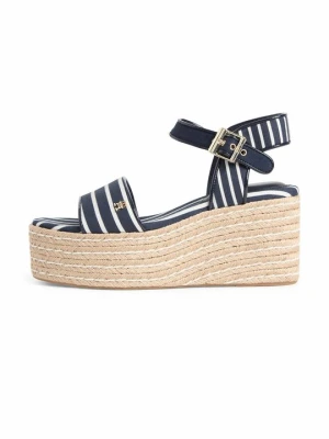 Sandały na koturnie Tommy Hilfiger granatowy