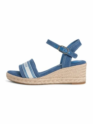 Sandały na koturnie Tommy Hilfiger niebieski denim