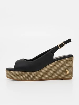 Sandały na koturnie U.S. POLO ASSN. czarny