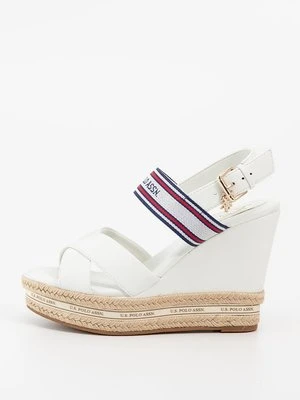 Sandały na koturnie U.S. POLO ASSN. biały
