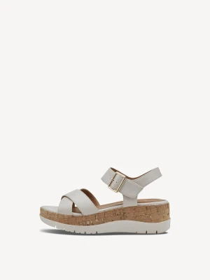 Sandały na obcasie beżowy - TAMARIS