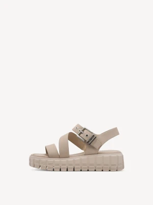 Sandały na obcasie beżowy - TAMARIS