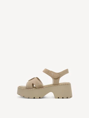 Sandały na obcasie beżowy - TAMARIS