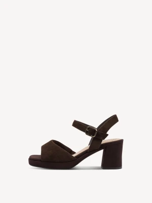 Sandały na obcasie brązowy - TAMARIS