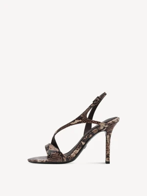 Sandały na obcasie brązowy - TAMARIS