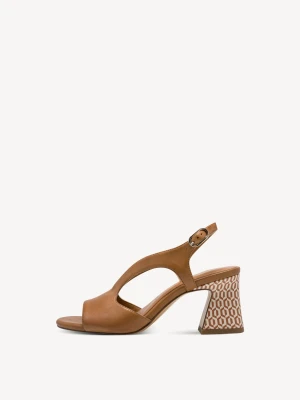 Sandały na obcasie brązowy - TAMARIS