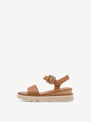 Sandały na obcasie brązowy - TAMARIS