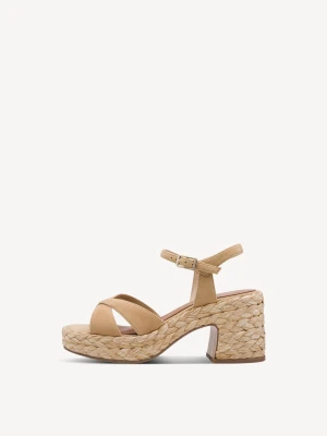 Sandały na obcasie brązowy - TAMARIS