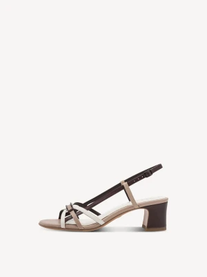 Sandały na obcasie brązowy - TAMARIS