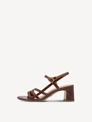 Sandały na obcasie brązowy - TAMARIS