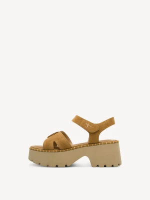 Sandały na obcasie brązowy - TAMARIS