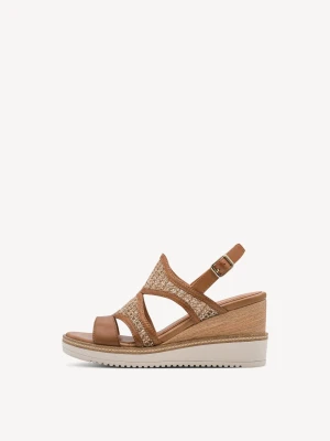 Sandały na obcasie brązowy - TAMARIS