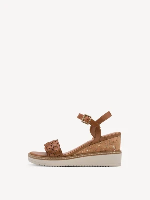 Sandały na obcasie brązowy - TAMARIS