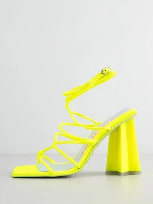 Sandały na obcasie Chiara Ferragni żółty neon