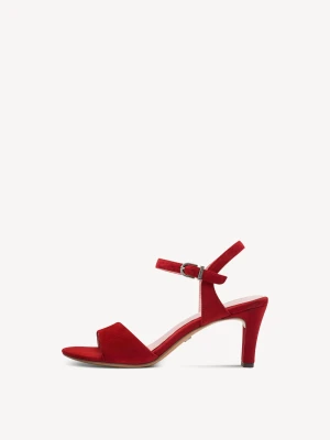 Sandały na obcasie czerwony - TAMARIS