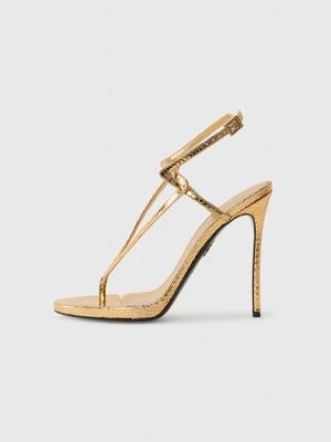 Sandały na obcasie Dsquared2 złoty