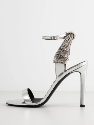 Sandały na obcasie Giuseppe Zanotti srebrny