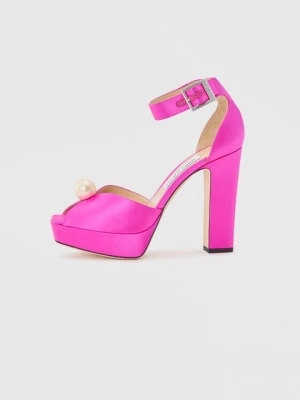 Sandały na obcasie Jimmy Choo biały