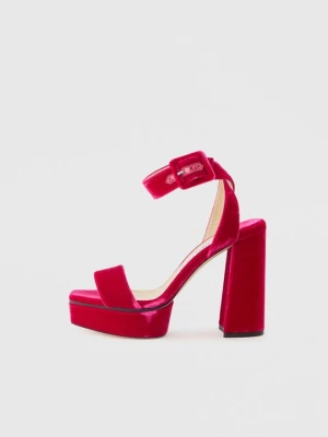 Sandały na obcasie Jimmy Choo jagodowy