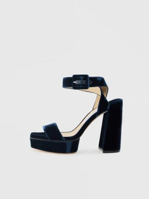 Sandały na obcasie Jimmy Choo niebieski