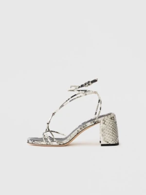 Sandały na obcasie Jimmy Choo srebrny