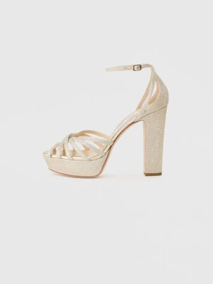 Sandały na obcasie Jimmy Choo szary