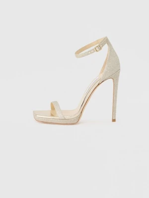 Sandały na obcasie Jimmy Choo szary
