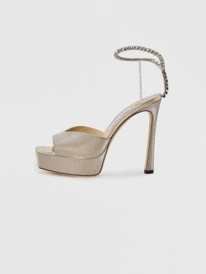 Sandały na obcasie Jimmy Choo żółty