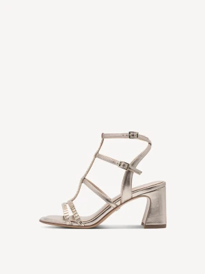 Sandały na obcasie metaliczny - TAMARIS