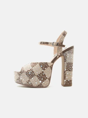 Sandały na obcasie Steve Madden brązowy