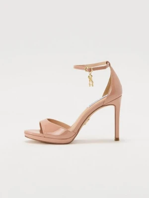 Sandały na obcasie Steve Madden jasnobrązowy